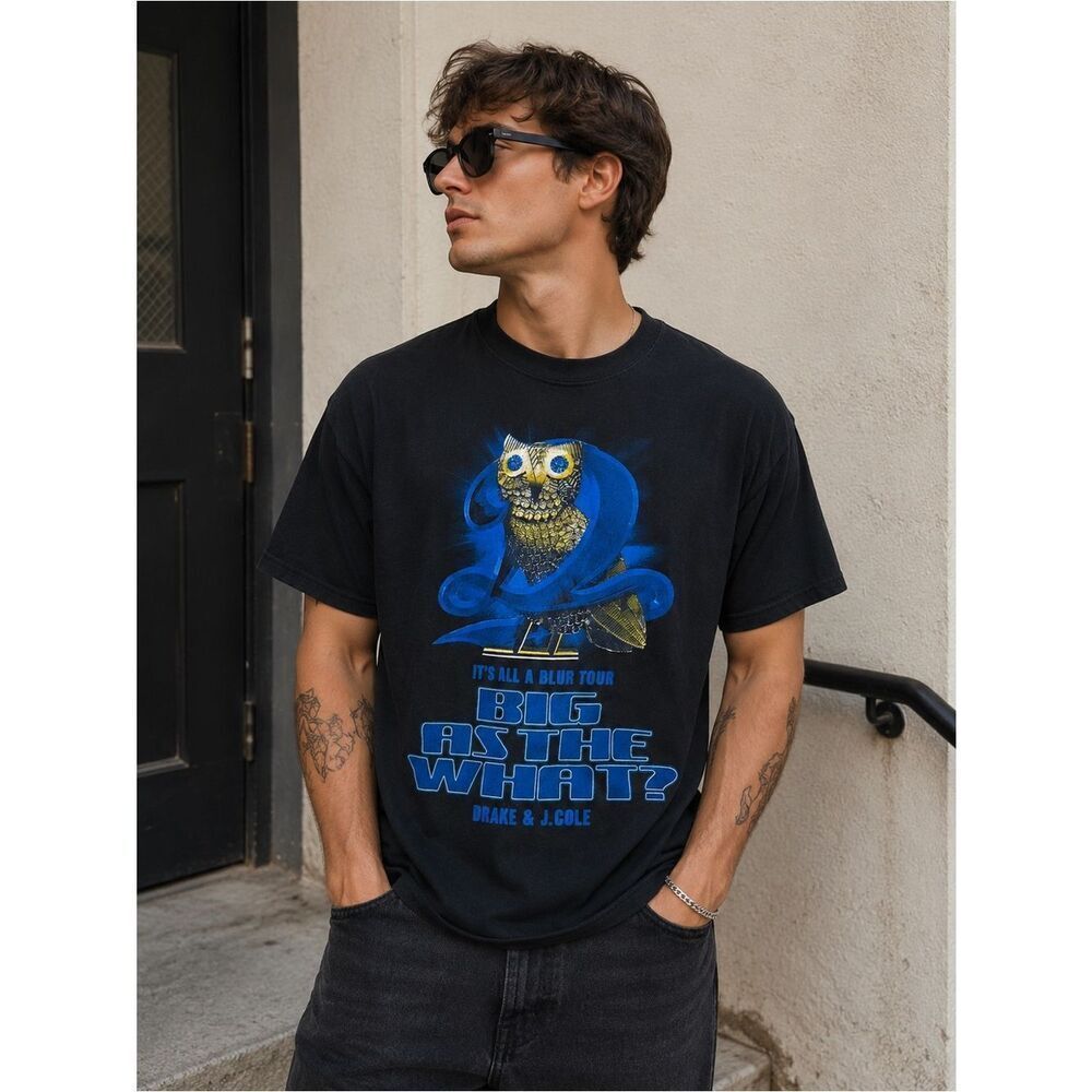 Drake J Cole It’s All A Blur Tour Big As The What? T- Shirt XL Streetwear Grunge